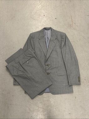 Vintage Christian Dior Men's Gray Pinstripe Two-Piece Suit 38R/35x30